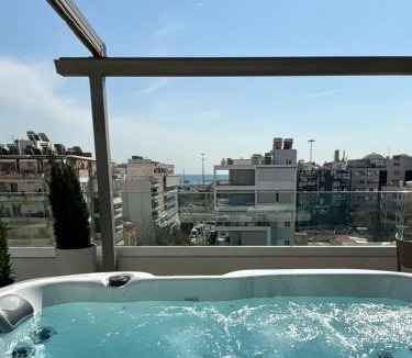 Piraeus Apartment | The Riviera Loft #Athens#Jacuzzi#Seaviews#Rooftop#Unoblu