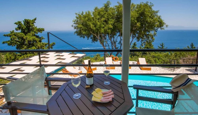 Villa Nefeli Large Private Pool Walk to Beach Sea Views A C Wifi Car Not Required - 2295